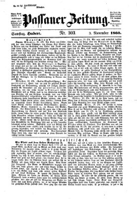 Passauer Zeitung Samstag 3. November 1860