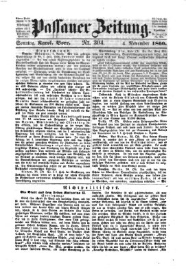 Passauer Zeitung Sonntag 4. November 1860