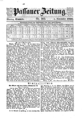 Passauer Zeitung Montag 5. November 1860