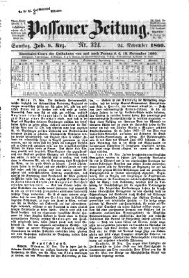 Passauer Zeitung Samstag 24. November 1860