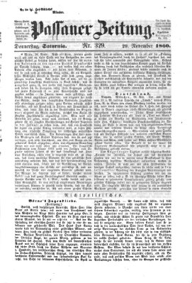 Passauer Zeitung Donnerstag 29. November 1860