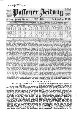 Passauer Zeitung Montag 3. Dezember 1860