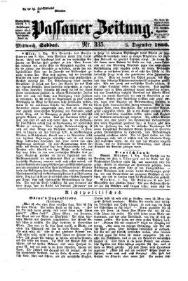 Passauer Zeitung Mittwoch 5. Dezember 1860