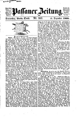 Passauer Zeitung Donnerstag 13. Dezember 1860