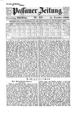 Passauer Zeitung Donnerstag 20. Dezember 1860