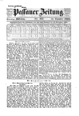 Passauer Zeitung Sonntag 23. Dezember 1860