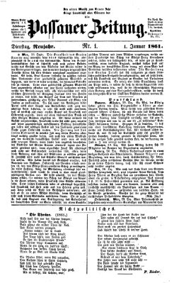 Passauer Zeitung Dienstag 1. Januar 1861