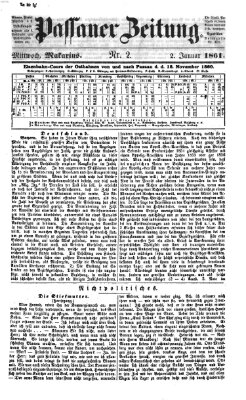 Passauer Zeitung Mittwoch 2. Januar 1861