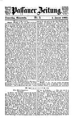 Passauer Zeitung Donnerstag 3. Januar 1861