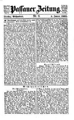 Passauer Zeitung Dienstag 8. Januar 1861