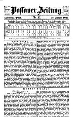 Passauer Zeitung Donnerstag 10. Januar 1861