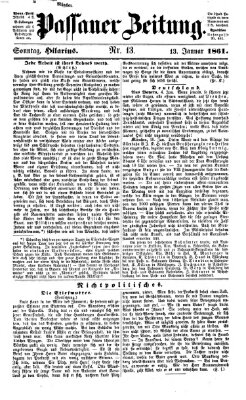 Passauer Zeitung Sonntag 13. Januar 1861