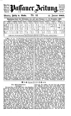 Passauer Zeitung Montag 14. Januar 1861