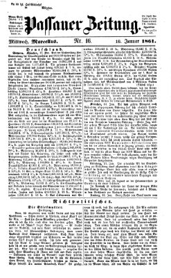 Passauer Zeitung Mittwoch 16. Januar 1861