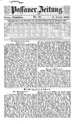 Passauer Zeitung Freitag 18. Januar 1861