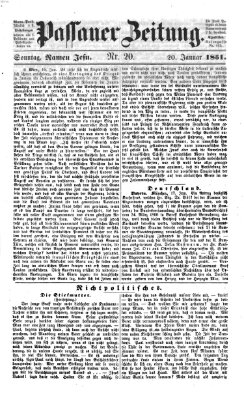 Passauer Zeitung Sonntag 20. Januar 1861