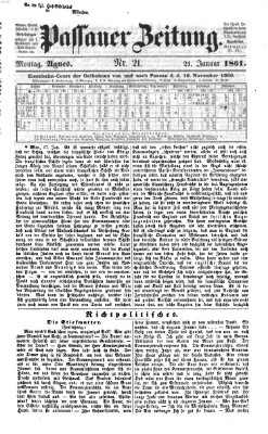 Passauer Zeitung Montag 21. Januar 1861