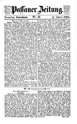 Passauer Zeitung Donnerstag 24. Januar 1861