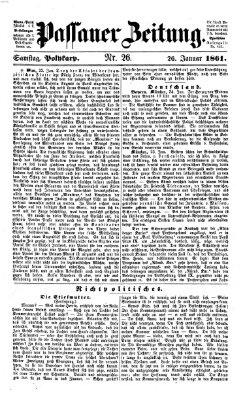 Passauer Zeitung Samstag 26. Januar 1861