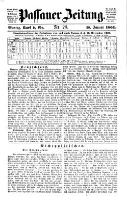 Passauer Zeitung Montag 28. Januar 1861