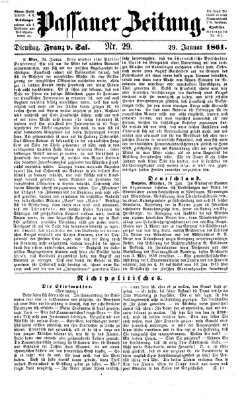 Passauer Zeitung Dienstag 29. Januar 1861