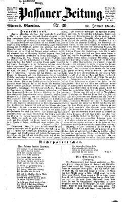 Passauer Zeitung Mittwoch 30. Januar 1861