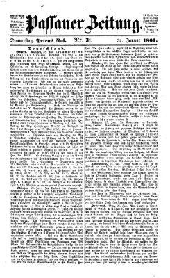 Passauer Zeitung Donnerstag 31. Januar 1861