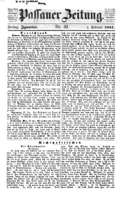 Passauer Zeitung Freitag 1. Februar 1861