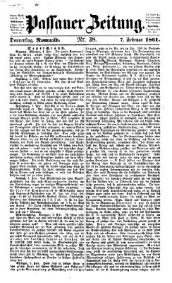 Passauer Zeitung Donnerstag 7. Februar 1861