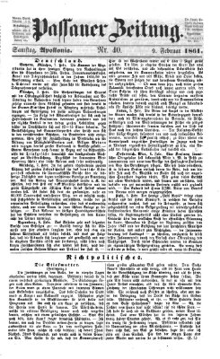 Passauer Zeitung Samstag 9. Februar 1861