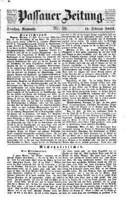 Passauer Zeitung Dienstag 19. Februar 1861