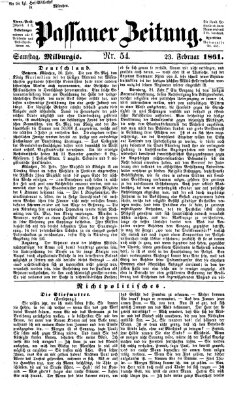 Passauer Zeitung Samstag 23. Februar 1861