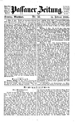 Passauer Zeitung Sonntag 24. Februar 1861