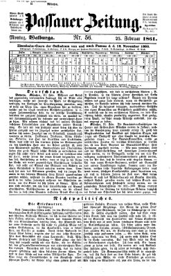 Passauer Zeitung Montag 25. Februar 1861