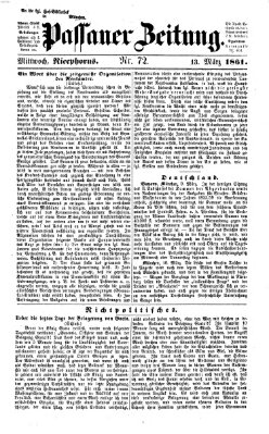 Passauer Zeitung Mittwoch 13. März 1861