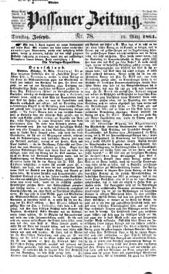 Passauer Zeitung Dienstag 19. März 1861