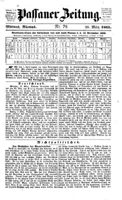 Passauer Zeitung Mittwoch 20. März 1861