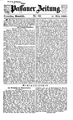 Passauer Zeitung Donnerstag 21. März 1861