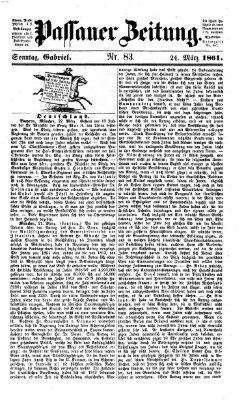 Passauer Zeitung Sonntag 24. März 1861