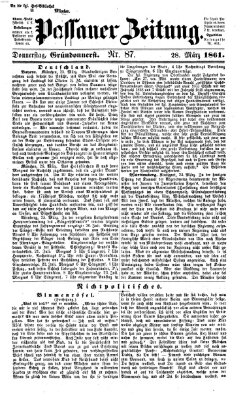 Passauer Zeitung Donnerstag 28. März 1861