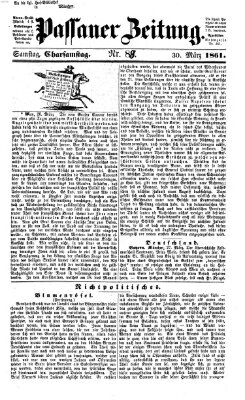 Passauer Zeitung Samstag 30. März 1861