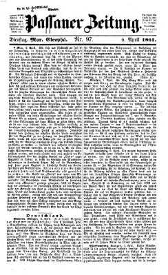 Passauer Zeitung Dienstag 9. April 1861