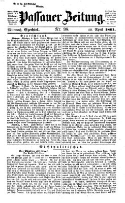 Passauer Zeitung Mittwoch 10. April 1861