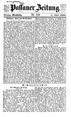 Passauer Zeitung Montag 15. April 1861