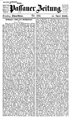 Passauer Zeitung Dienstag 16. April 1861