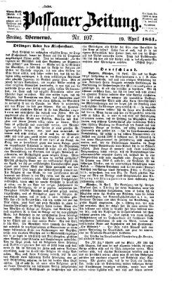 Passauer Zeitung Freitag 19. April 1861