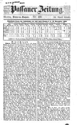 Passauer Zeitung Montag 22. April 1861