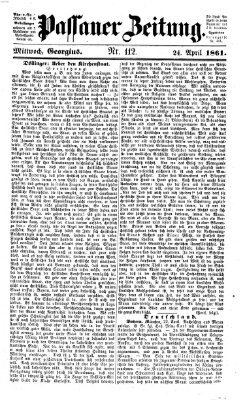 Passauer Zeitung Mittwoch 24. April 1861