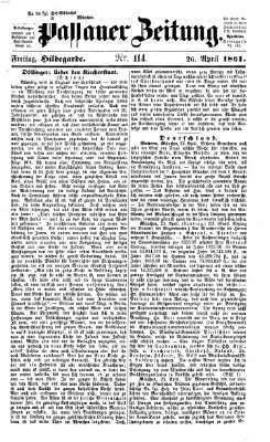 Passauer Zeitung Freitag 26. April 1861