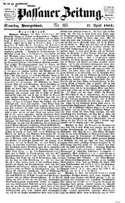 Passauer Zeitung Samstag 27. April 1861